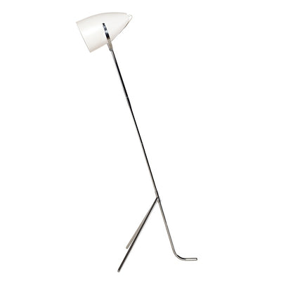 Stylish Matte White and Chrome Floor Lamp