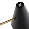 Brushed Gold and Black Steel Dual-Light Floor Lamp