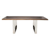 Stunning 78" Stainless Steel & Seared Oak Executive Desk