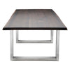 Stunning 78" Stainless Steel & Seared Oak Executive Desk