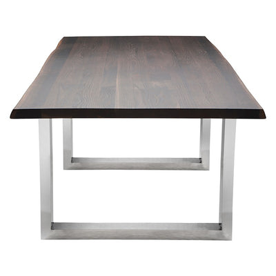 Stunning 78" Stainless Steel & Seared Oak Executive Desk
