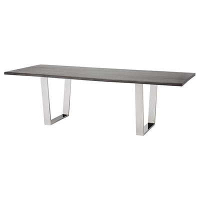 Regal Stainless Steel & Oxidized Gray Oak Conference Table (Multiple Sizes)