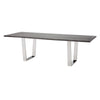 78" Chic Oxidized Gray Oak Executive Desk w/ Silver or Black Legs