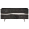 78" Chic Oxidized Oak Credenza w/ Horizontal Inlay of Steel