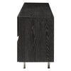 78" Chic Oxidized Oak Credenza w/ Horizontal Inlay of Steel