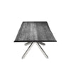 Oxidized Gray Oak & Polished Stainless Steel Conference Table w/ Live Edge