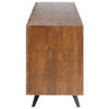 White Oak Vertical Stripe Storage Credenza