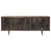 Wide Old World Block-Style Storage Credenza in Seared Oak