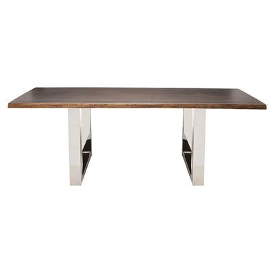 112" Modern Seared Oak & Stainless Steel Conference Table