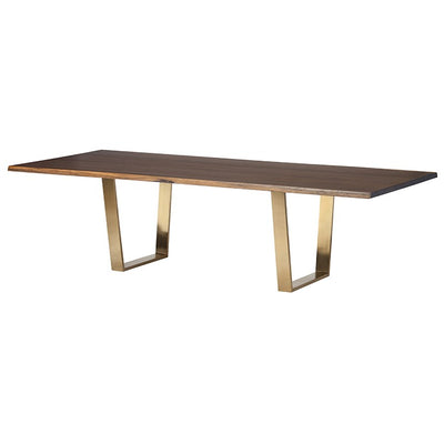 96" Chic Seared Oak Conference Table w/ Gold or Black Legs
