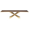 Seared Oak & Brushed Gold Steel Conference Table w/ Live Edge (Multiple Sizes)