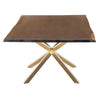 Seared Oak & Brushed Gold Steel Conference Table w/ Live Edge (Multiple Sizes)