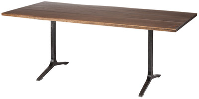 78" Solid Seared Oak & Cast Iron Desk or Meeting Table