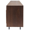 Wide Old World Block-Style Storage Credenza in Oak & Bronze