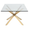 Modern Glass Top & Brushed Gold Steel Conference Table