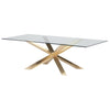 Modern Glass Top & Brushed Gold Steel Conference Table