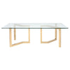 95" Glass Conference Table w/ Brushed Gold Base