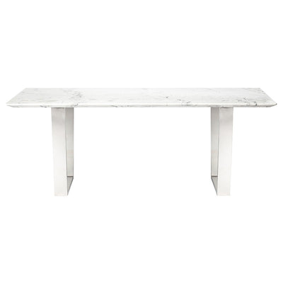 Gorgeous White Marble & Stainless Steel 79" Executive Desk