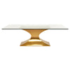 94" Eye-Catching Glass & Brushed Gold Steel Conference Table