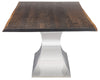 96" Solid Seared Oak Conference Table with Polished Stainless Base