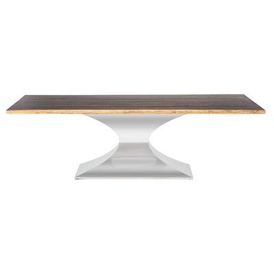 112" Eye-Catching Seared Oak & Stainless Steel Conference Table