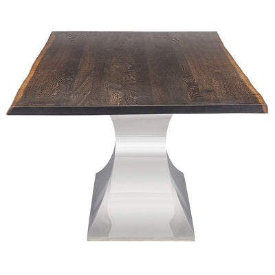 112" Eye-Catching Seared Oak & Stainless Steel Conference Table