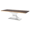 112" Eye-Catching Seared Oak & Stainless Steel Conference Table