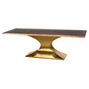 96" Sleek Seared Oak & Brushed Gold Steel Conference Table