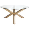 Stunning 59" Round Glass & Gold-Brushed Steel Meeting Table