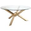 Stunning 59" Round Glass & Gold-Brushed Steel Meeting Table