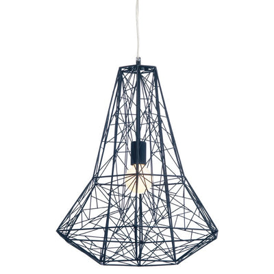 Unique Cage-Style Black Wire Pendant Light