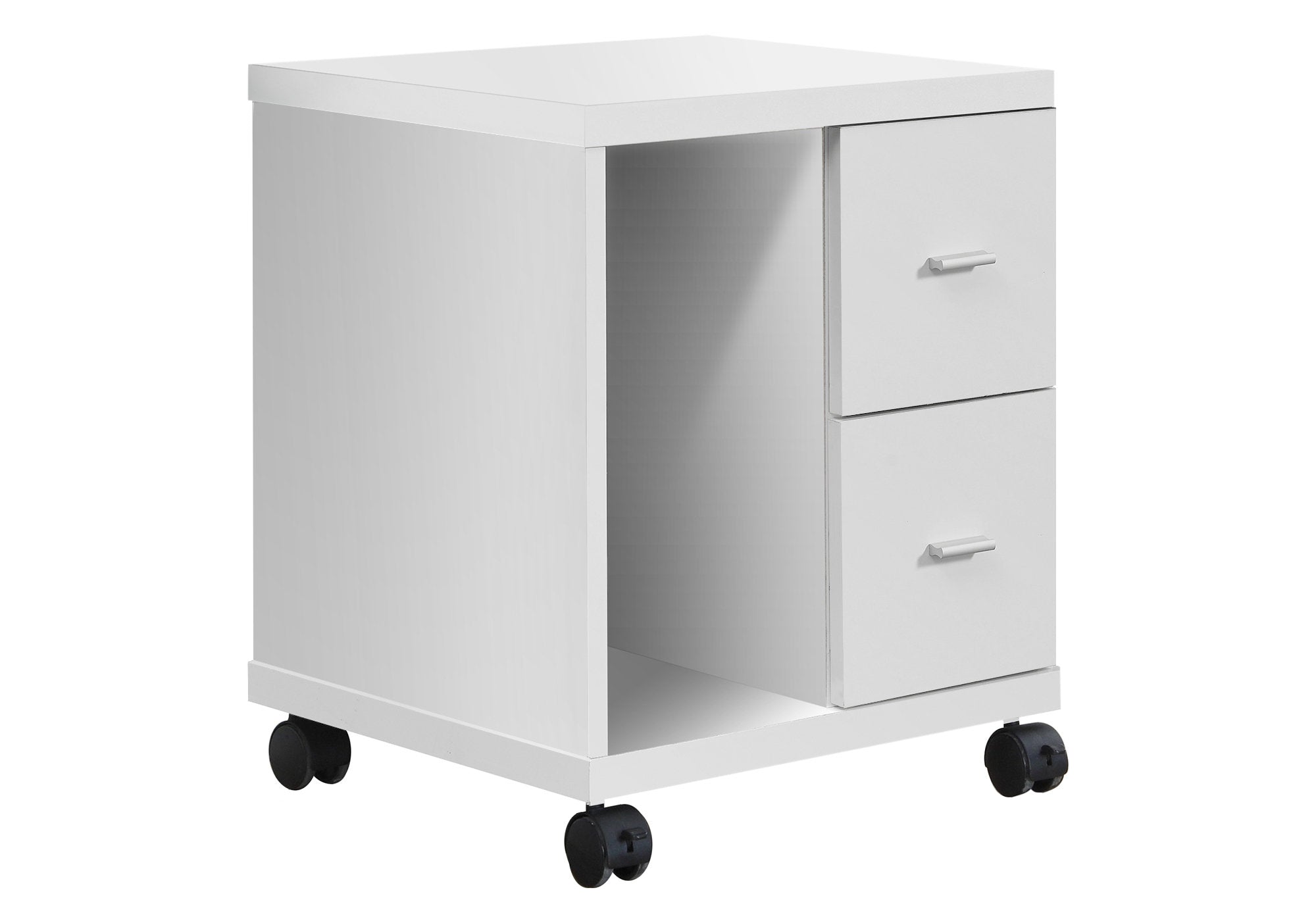 2 Drawer White Side Cabinet