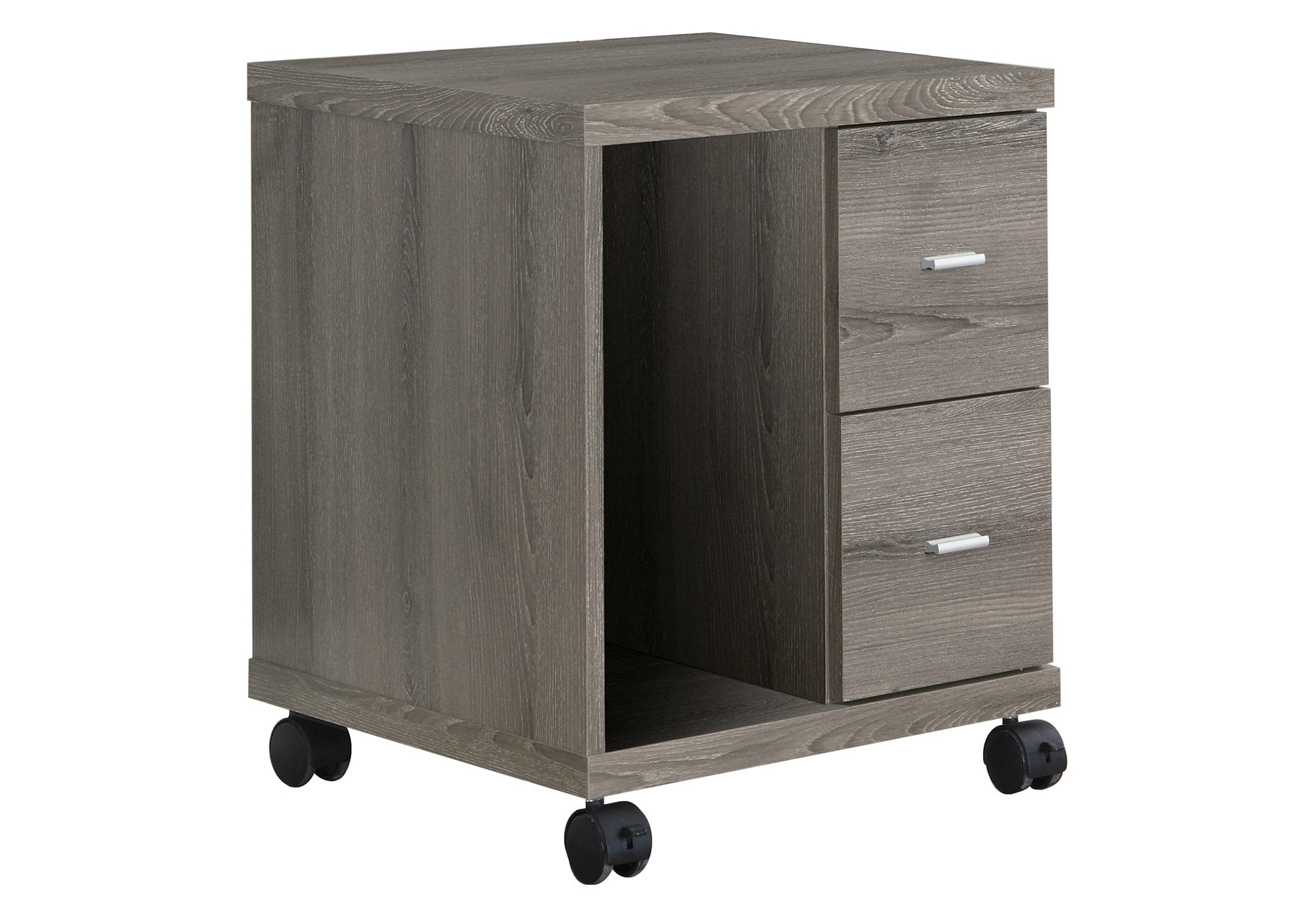 2 Drawer Dark Taupe Side Cabinet