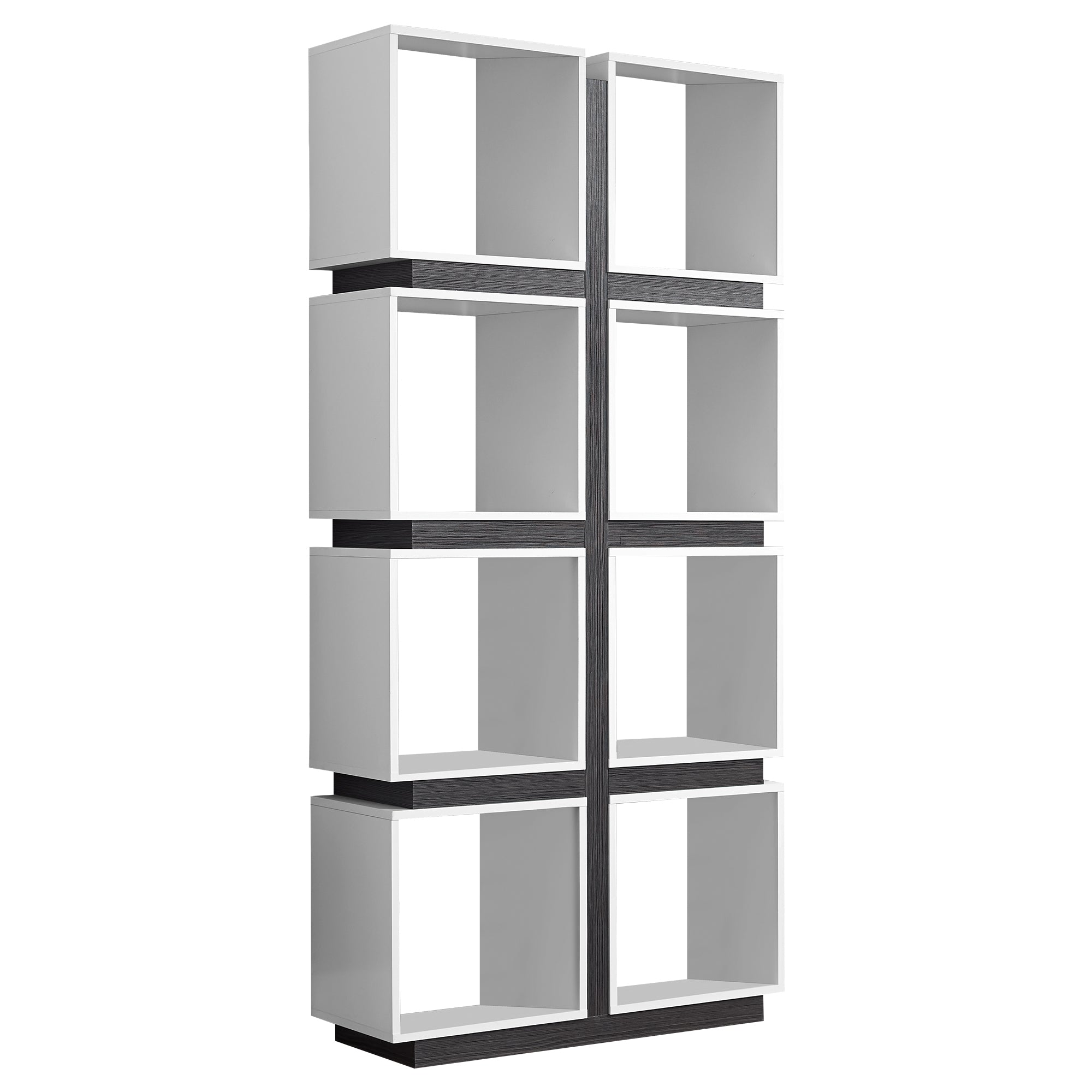 Ultra Modern Cubby-style Bookcase in White and Gray