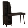 Art Deco Desk with Bookcase and Drawers in Espresso