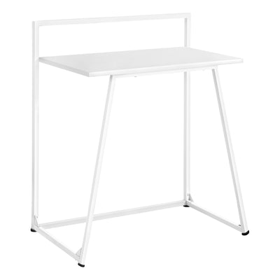 Simple Desk with Metal Frame in White