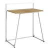 Simple Desk with Metal Frame in Natural Wood & White
