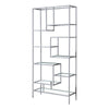 Modern Industrial Silver and Glass Bookcase