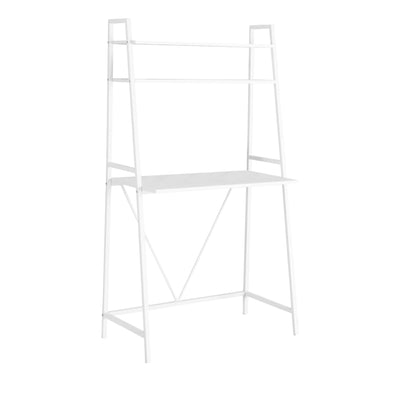 32" Modern A-Frame Desk with Overhead Storage in White