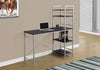 Farmhouse Desk with Ladder Bookcase in Espresso with Silver Frame