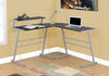 Ergonomic Corner Desk with Shelf in Espresso