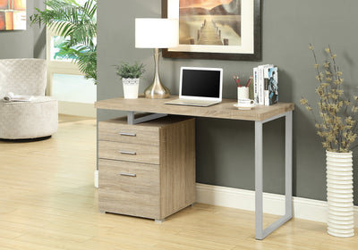 Modern Natural Wood Veneer Reversible Desk