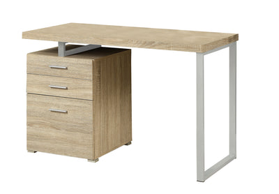 Modern Natural Wood Veneer Reversible Desk