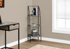 Dark Taupe and Black Curved Bookcase with Three Shelves