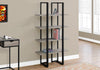 60" Geometric Dark Taupe and Black Bookshelf