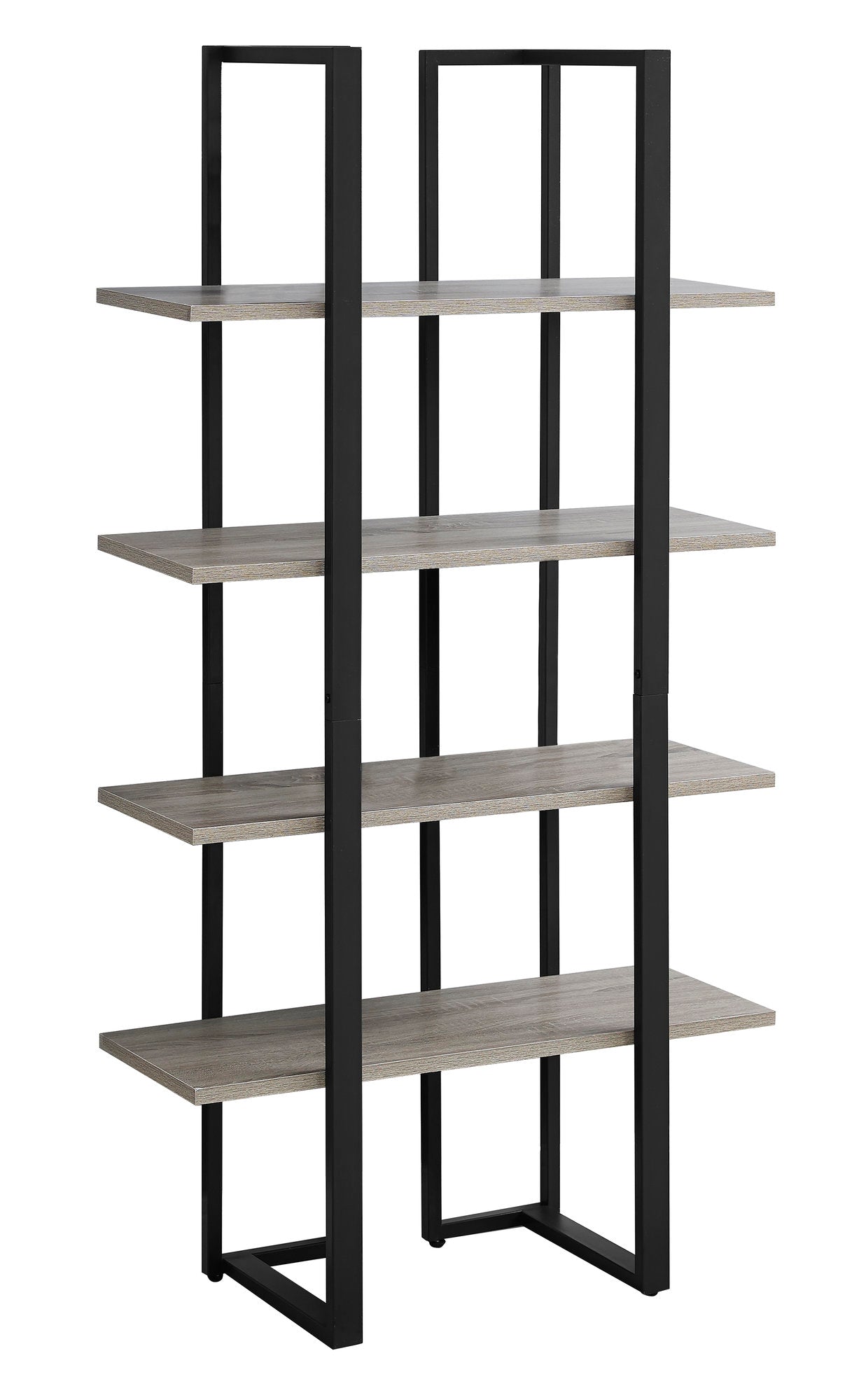 60" Geometric Dark Taupe and Black Bookshelf