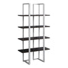 60" Geometric Espresso and Silver Bookshelf