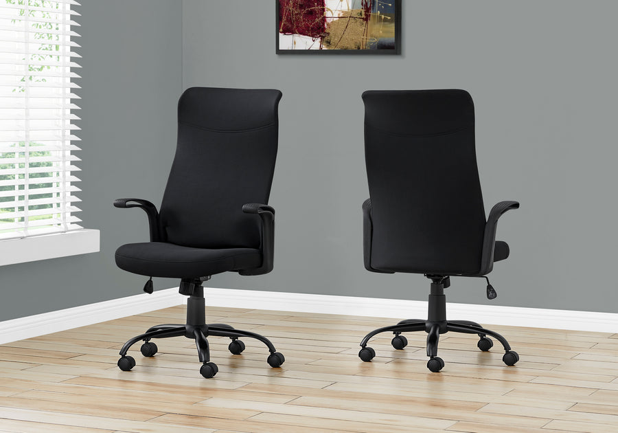 Modern Leatherette Office Chair in Black