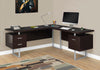 Reversible 71" Desk in Espresso & Silver