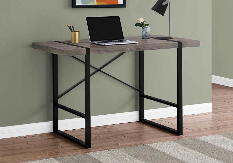 Boxcar Desk in Dark Taupe and Black